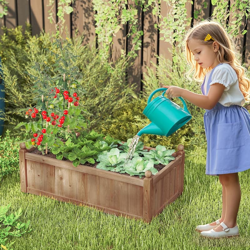 Gymax Raised Garden Bed 46'' x 24'' x 16'' Planter Box w/ 4 Drainage