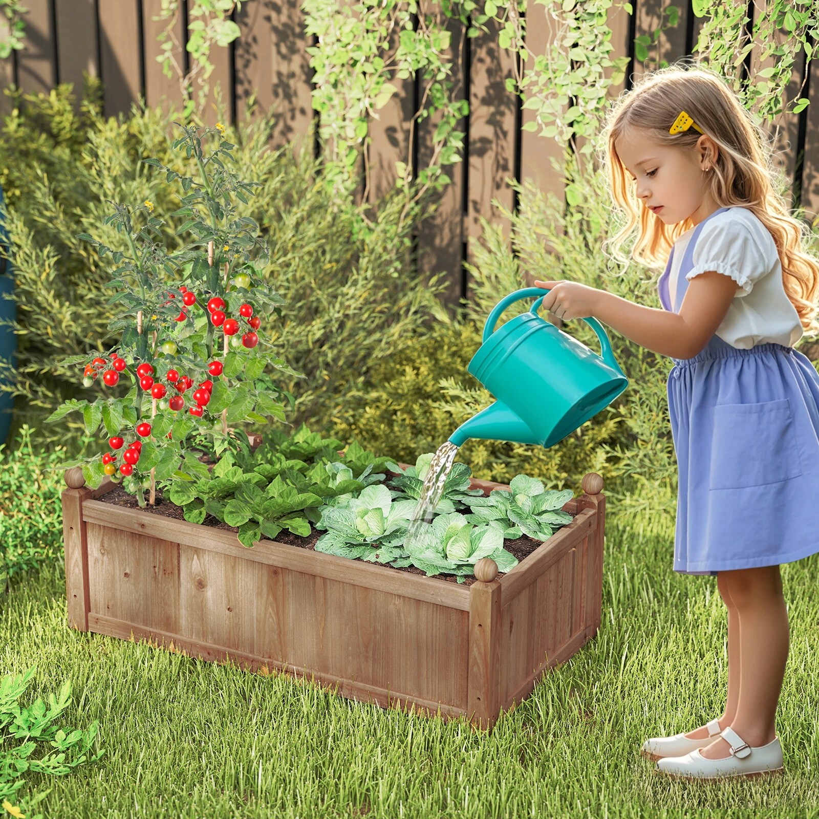 Gymax Raised Garden Bed 46'' x 24'' x 16'' Planter Box w/ 4