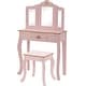 preview thumbnail 2 of 11, UTEX Pretend Play Kids Vanity Table and Chair Vanity Set with Mirror Makeup Dressing Table with Drawer,Play Vanity Set