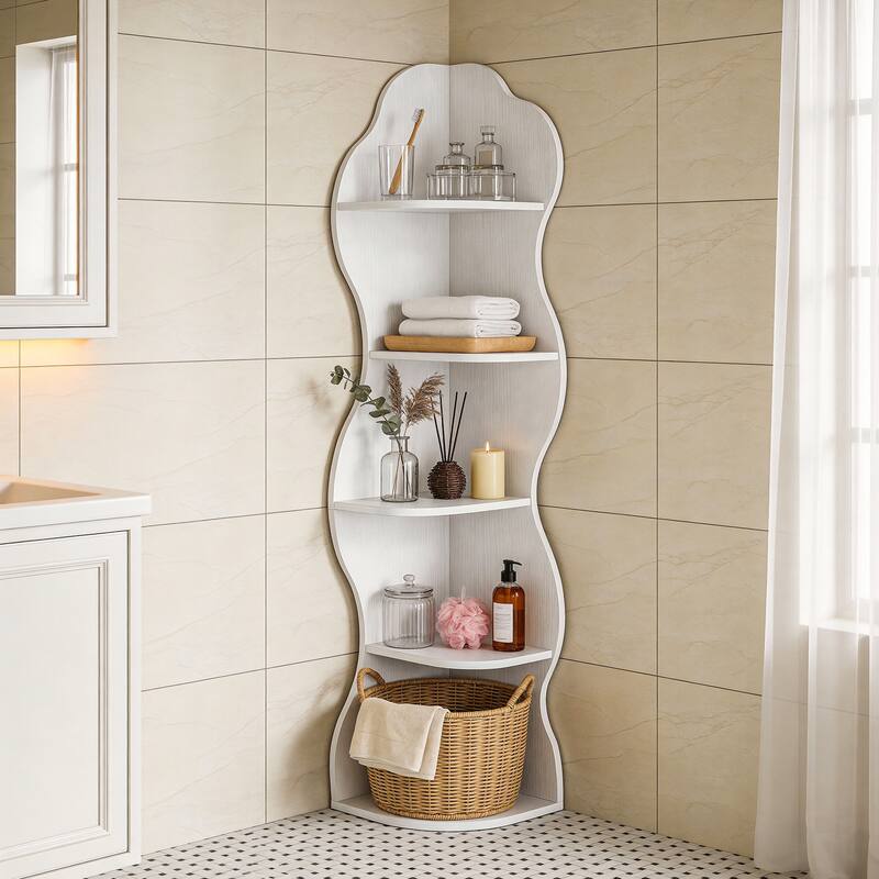 Corner Shelf Stand with Curvy Shape