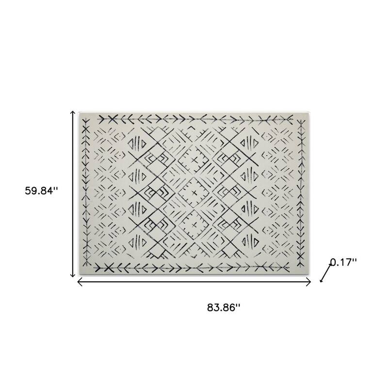 HomeRoots Abstract Geometric Casual Rectangle Area Rug