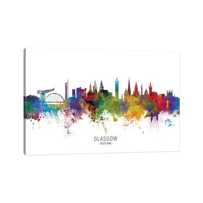 iCanvas "Glasgow Scotland Skyline" by Michael Tompsett Canvas Print
