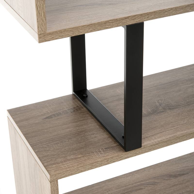 SAFAVIEH Finka Light Brown/ Black Etagere - 35.4' x 11.8' x 50.4' - 35Wx12Dx50H