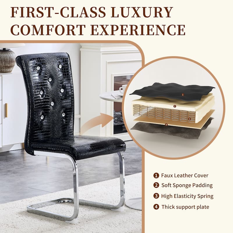 Set of 2 Dining Chair Side Chair Kitchen Chair Leisure Chair Black Lounge Chair Office Chair Armless Chair