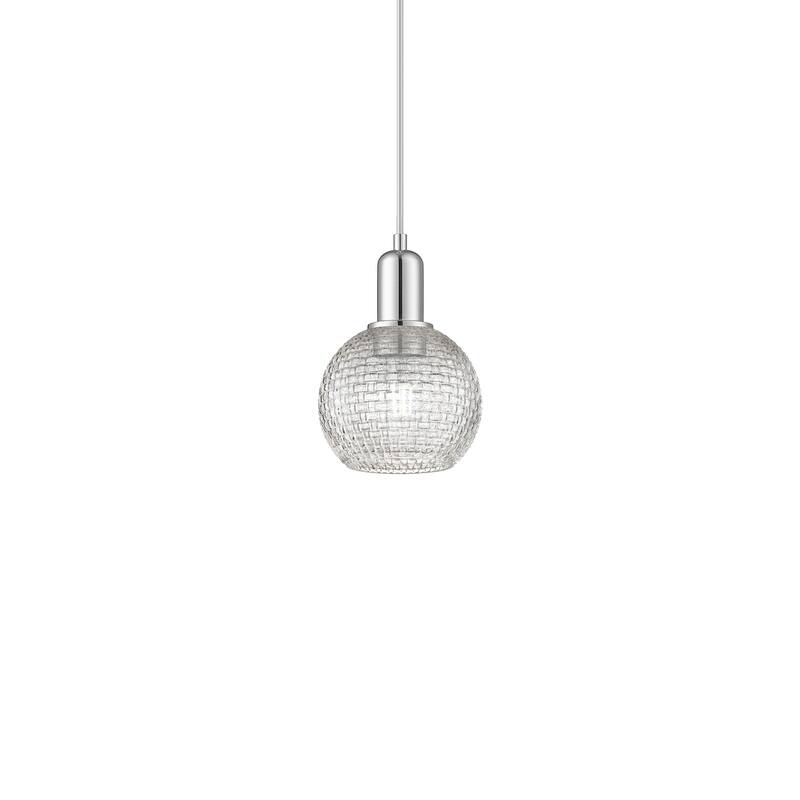 Innovations Lighting 716-1P-9-6 Athens Pendant Athens 6" Wide Mini - Polished Chrome / Clear Basketweave
