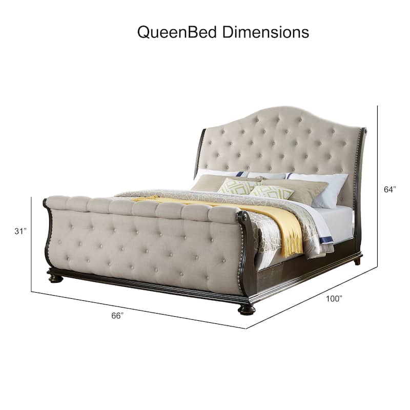 Steve Silver Raymond Rich Molasses Upholstered Sleigh Bed