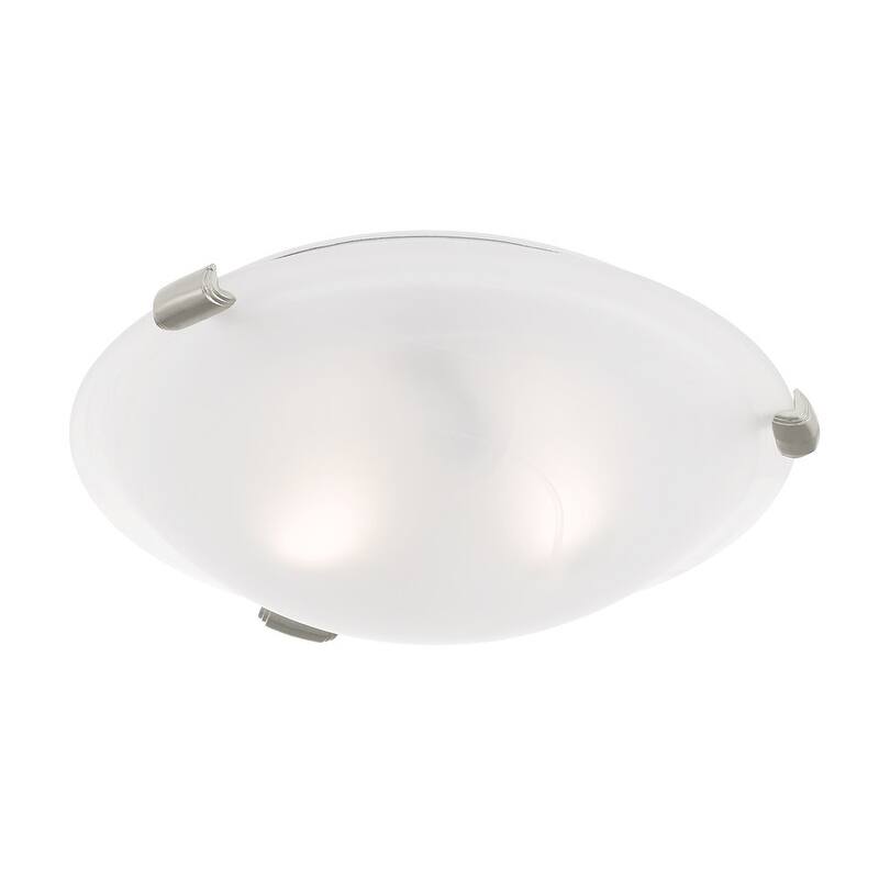 Livex Lighting 2-light Brushed Nickel Ceiling Mount Light, 8010-91 - 12.25" DIA 3.75" H