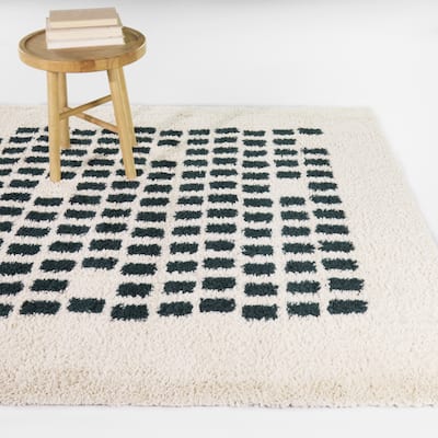 Thaddeus Geometric Shag Area Rug