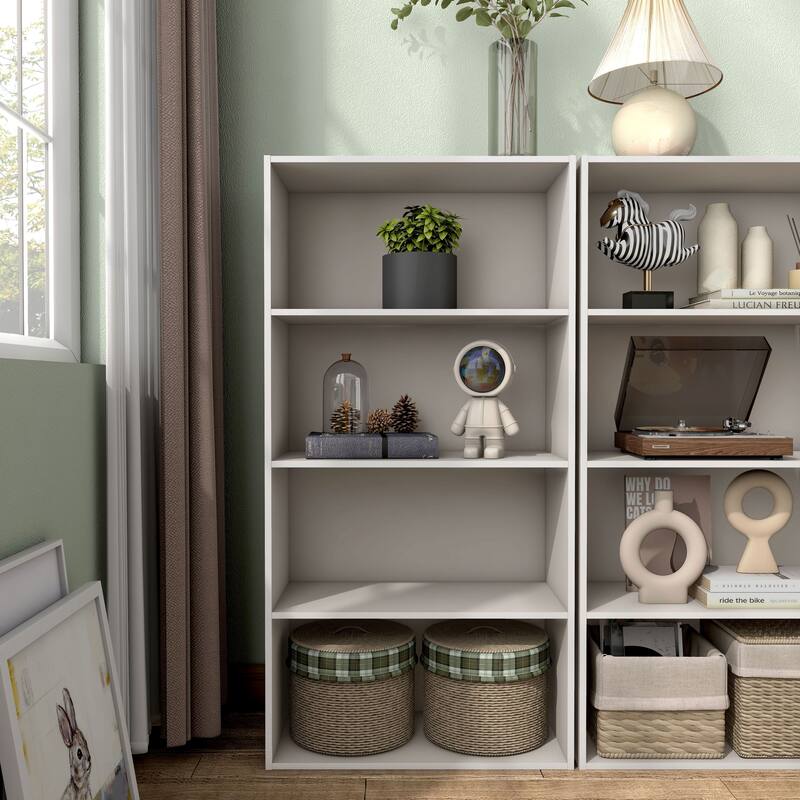 DH BASIC Modern Wood Customizable Stackable Storage Organizer - Cube Shelves, Drawer Cabinet, Bookcase with Doors by Denhour