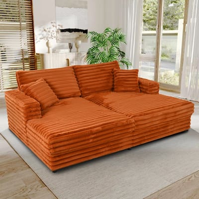 Christopher Knight Home - Alexander Oversized Cloud Loveseat Chaise Lounge with Fluffy Upholstery and Throw Pillows