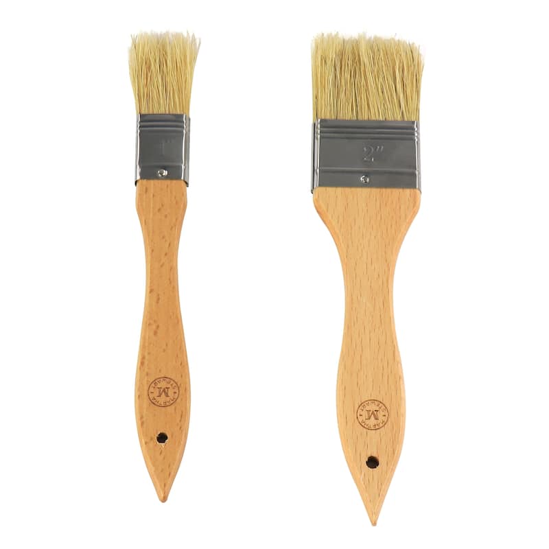 2 Piece Wood Handle Basting Brush Set