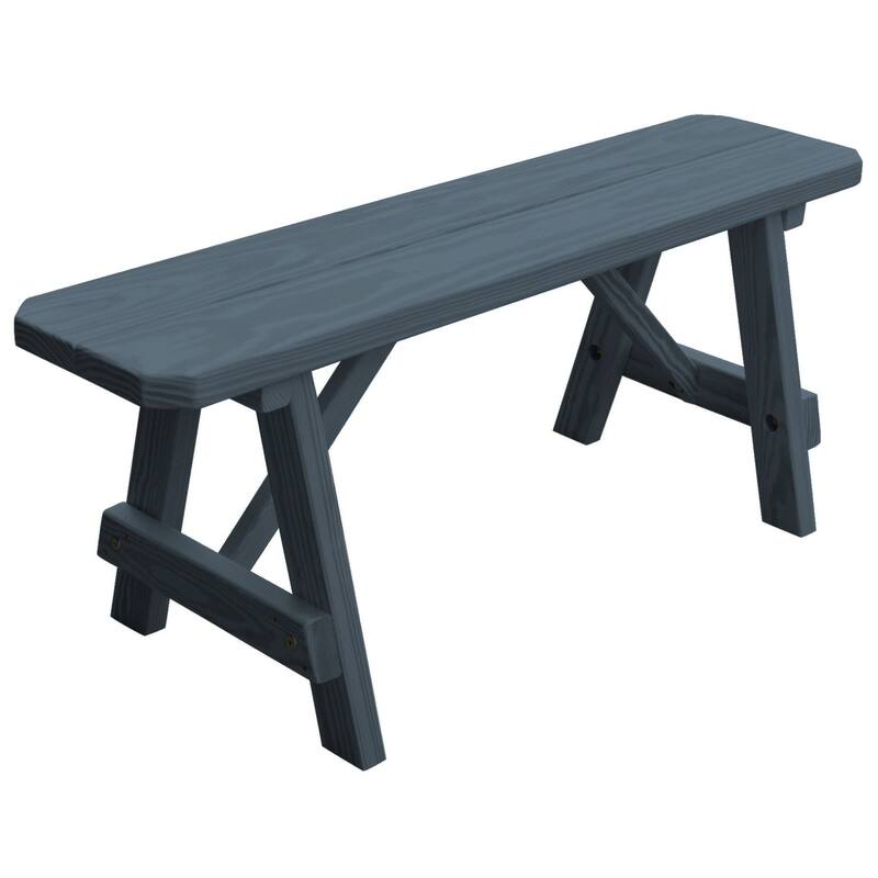 Pressure Treated Pine 4' Traditional Bench - Charcoal Stain