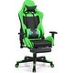 preview thumbnail 49 of 56, Costway Massage Gaming Chair Reclining Racing Office Computer Chair Green