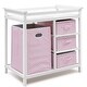 preview thumbnail 1 of 8, Costway Pink Infant Baby Changing Table w/3 Basket Hamper Diaper