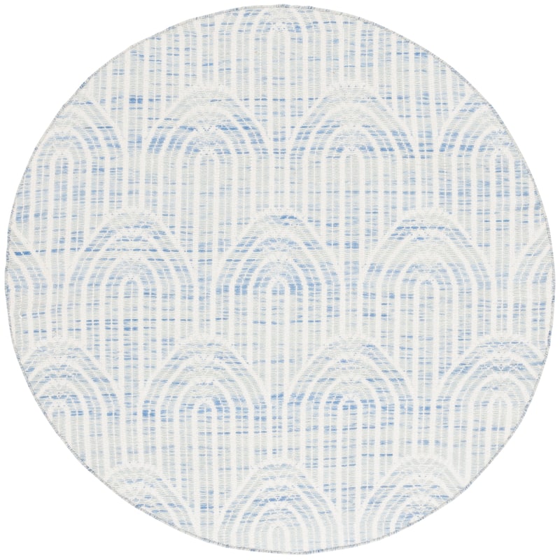 SAFAVIEH Handmade Kilim Irina Geometric Tassel Wool Rug - 6' Round - Blue/Ivory