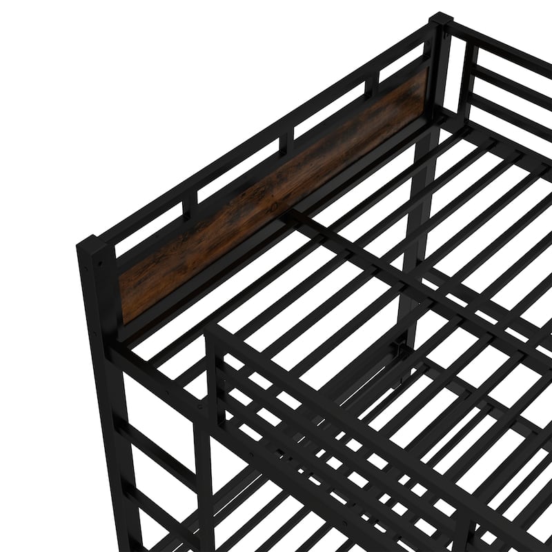 Full over Full Metal Bunk Bed/Metal Loft Bed,Separable Bunk Beds,with raised security fence