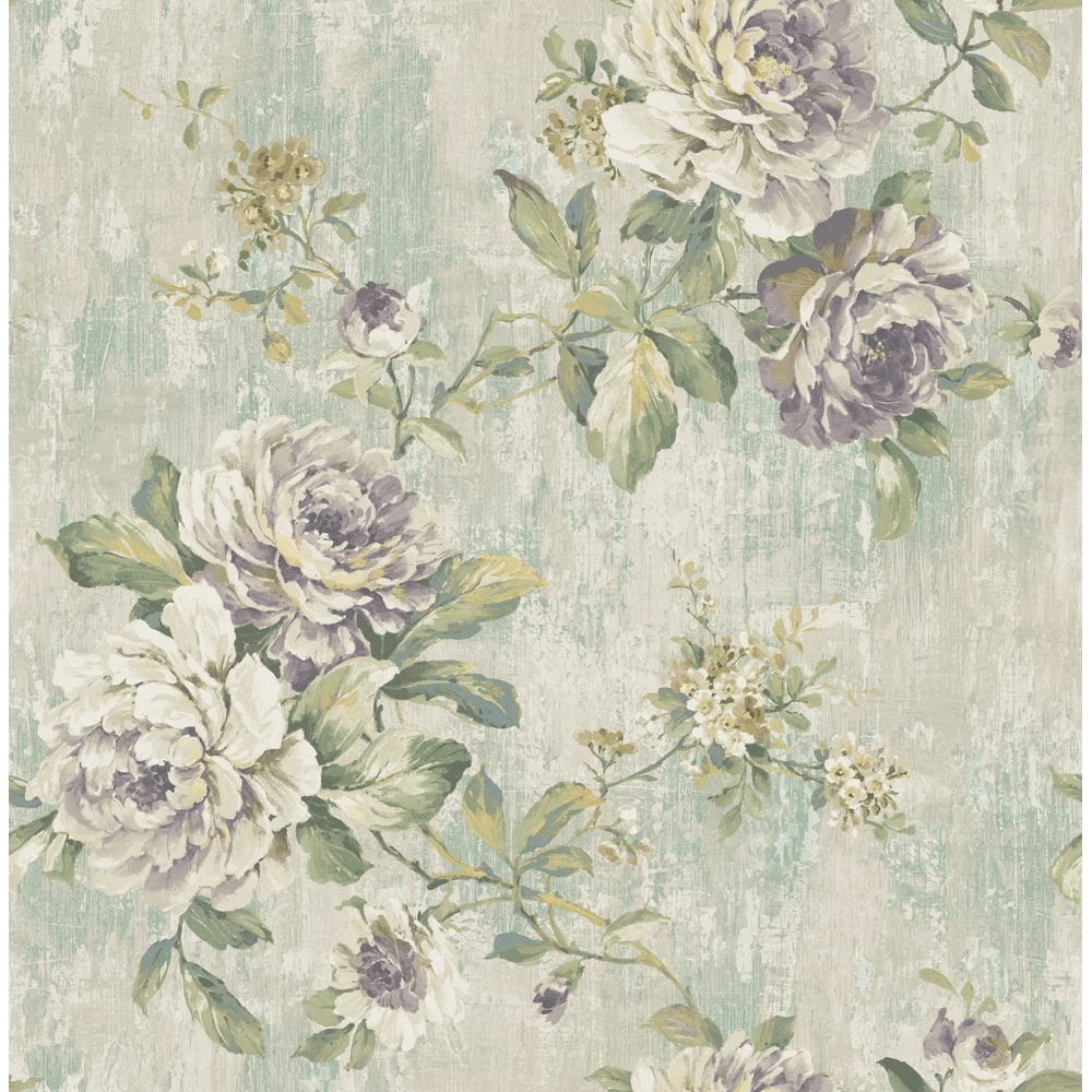 Seabrook Designs Cloelia Blooming Roses Unpasted Wallpaper
