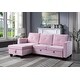 preview thumbnail 1 of 13, Nova Velvet Reversible Sleeper Sectional Sofa with Storage Chaise Pink