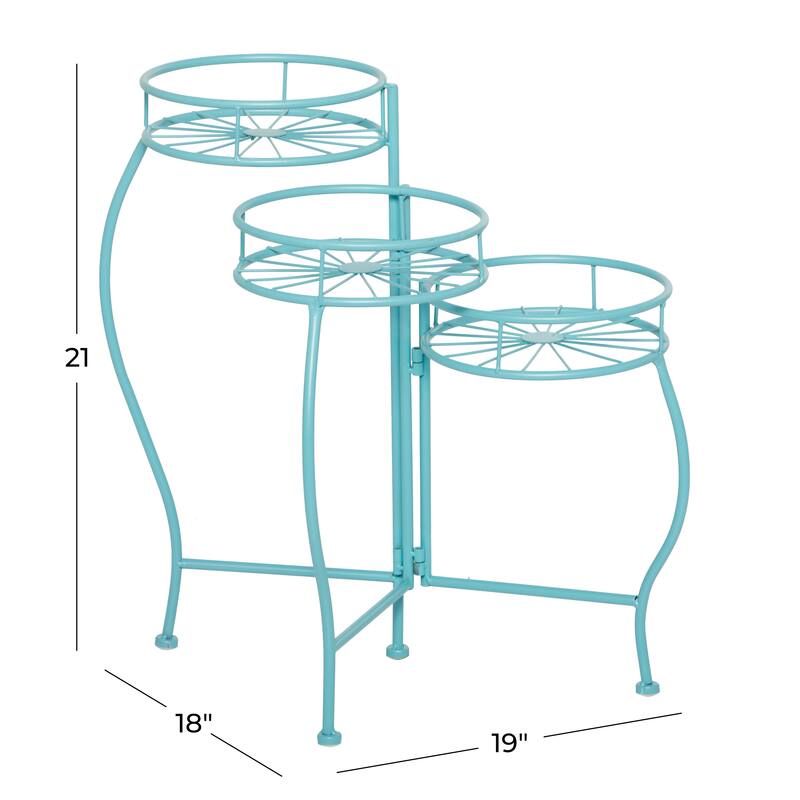 3 Round Shelves Metal Modern Plantstand 22 x 18 x 19 - 18 x 19 x 22