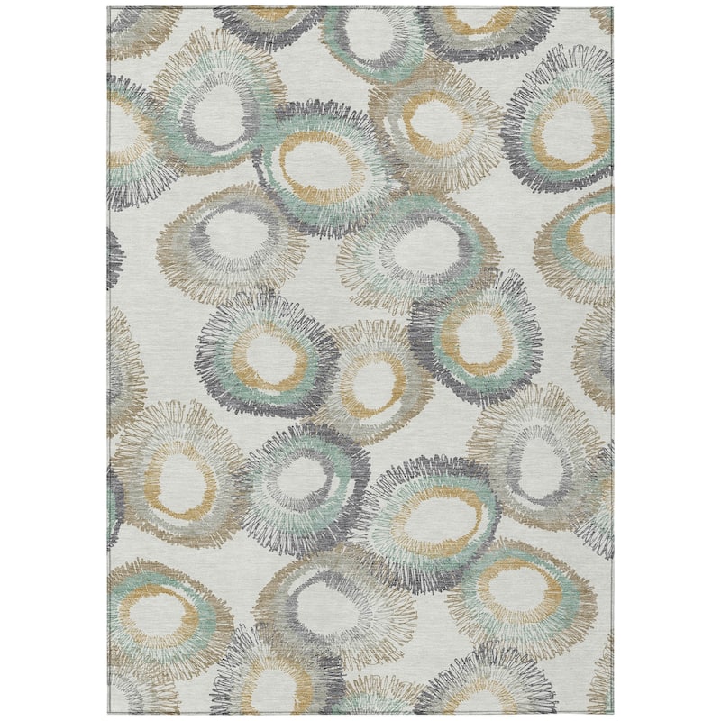 Machine Washable Indoor/ Outdoor Modern Spikey Chantille Rug