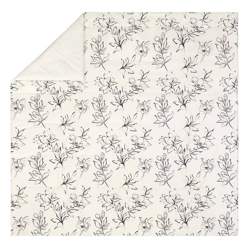 Dee Ocleppo Inked Floral 3-Piece Cotton Sateen Comforter Set