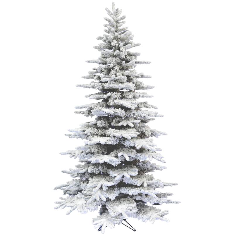Fraser Hill Farm 9-Ft. Unlit Flocked Pine Valley Artificial Christmas Tree