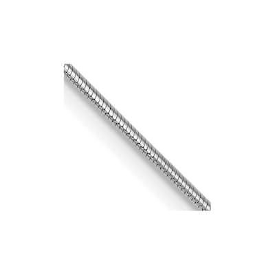 Curata Italian 14k White Gold 0.8mm Snake Chain Necklace (Lobster) Options: 16 18 20