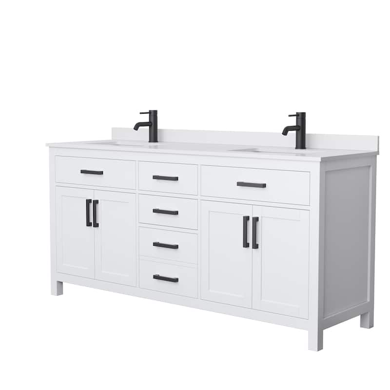 Beckett 72-inch Double Vanity with Cultured Marble Top