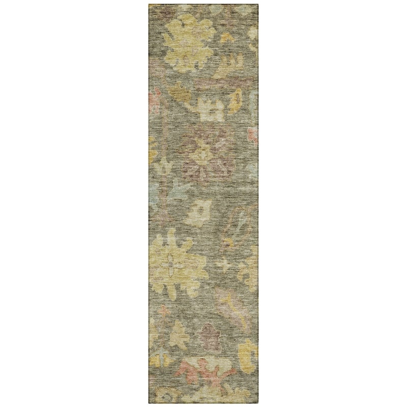 Machine Washable Indoor/ Outdoor Vintage Traditional Chantille Rug