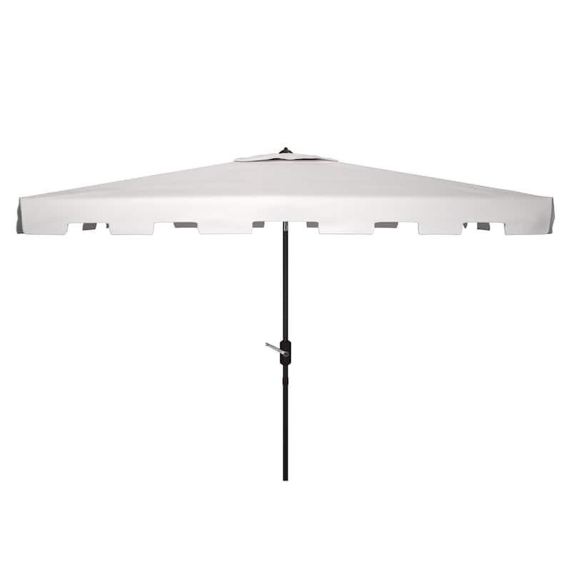 SAFAVIEH Outdoor Reneta 6.5 x 10 Ft Rectangle Market Umbrella - White