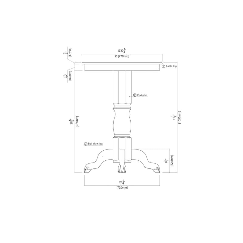 Florence 30-inch Round Wood Pub Table