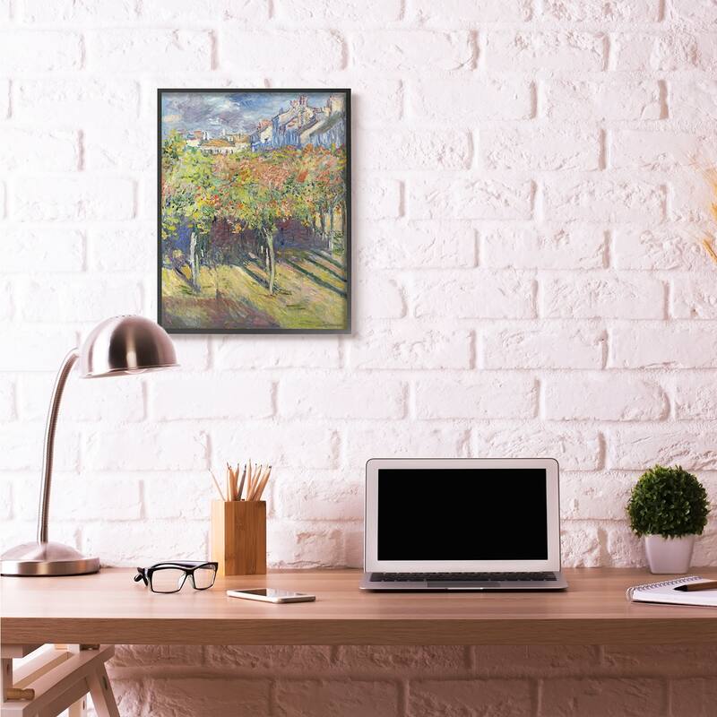 Stupell City Orchard Green Blue Classic Monet Painting Framed Wall Art