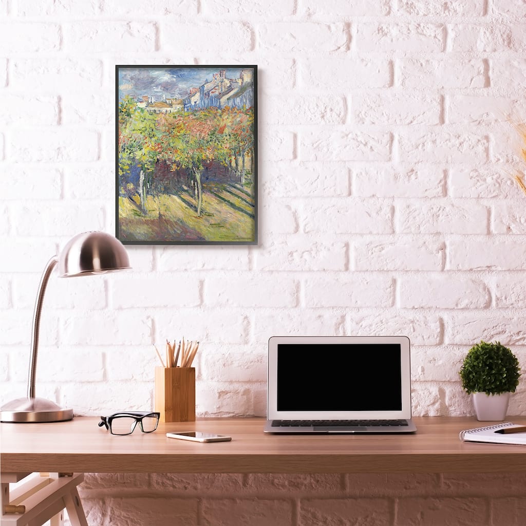 Stupell City Orchard Green Blue Classic Monet Painting Framed Wall Art