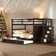 preview thumbnail 16 of 43, Modern Full over Full Multifunctional Bunk Bed With Trundle And Staircase,Storage Drawers,Solid Construction