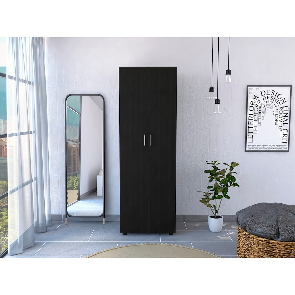 Aurora Armoire with 3 Inner Shelves, Rod, and Double Door