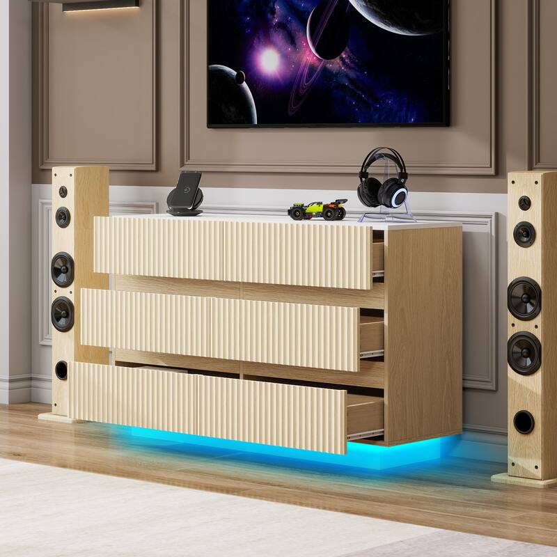 Modern Chest of 6 Drawers Dresser