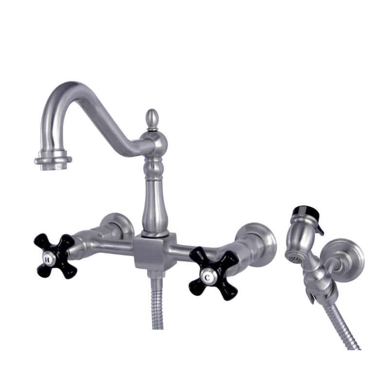 Kingston Brass Duchess 1.8 GPM Wall Mounted Bridge Kitchen Faucet - - Brushed Nickel