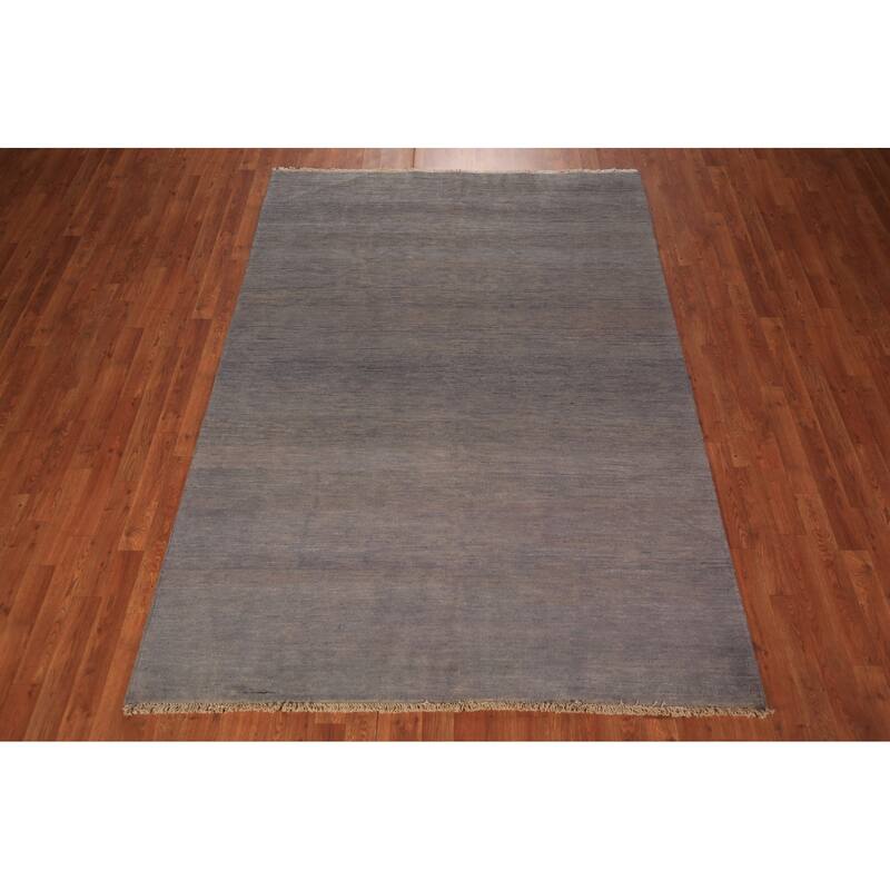Gray Modern Gabbeh Oriental Area Rug Handmade Dining Room Wool Carpet - 5'8" x 7'11"