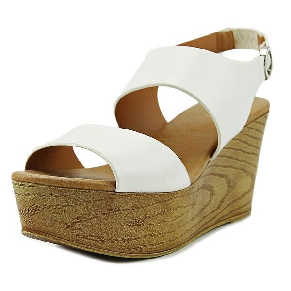 Aldo Kaoven Women Open Toe Leather White Wedge Sandal