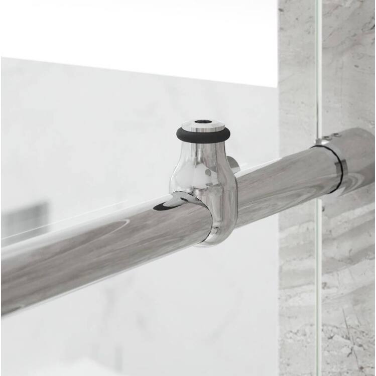 Seawin Crystal 56 - 60 x 78 inches Frameless Sliding Shower Door 3/8 in. (10 mm) Clear Tempered Glass with NanoShield Coating