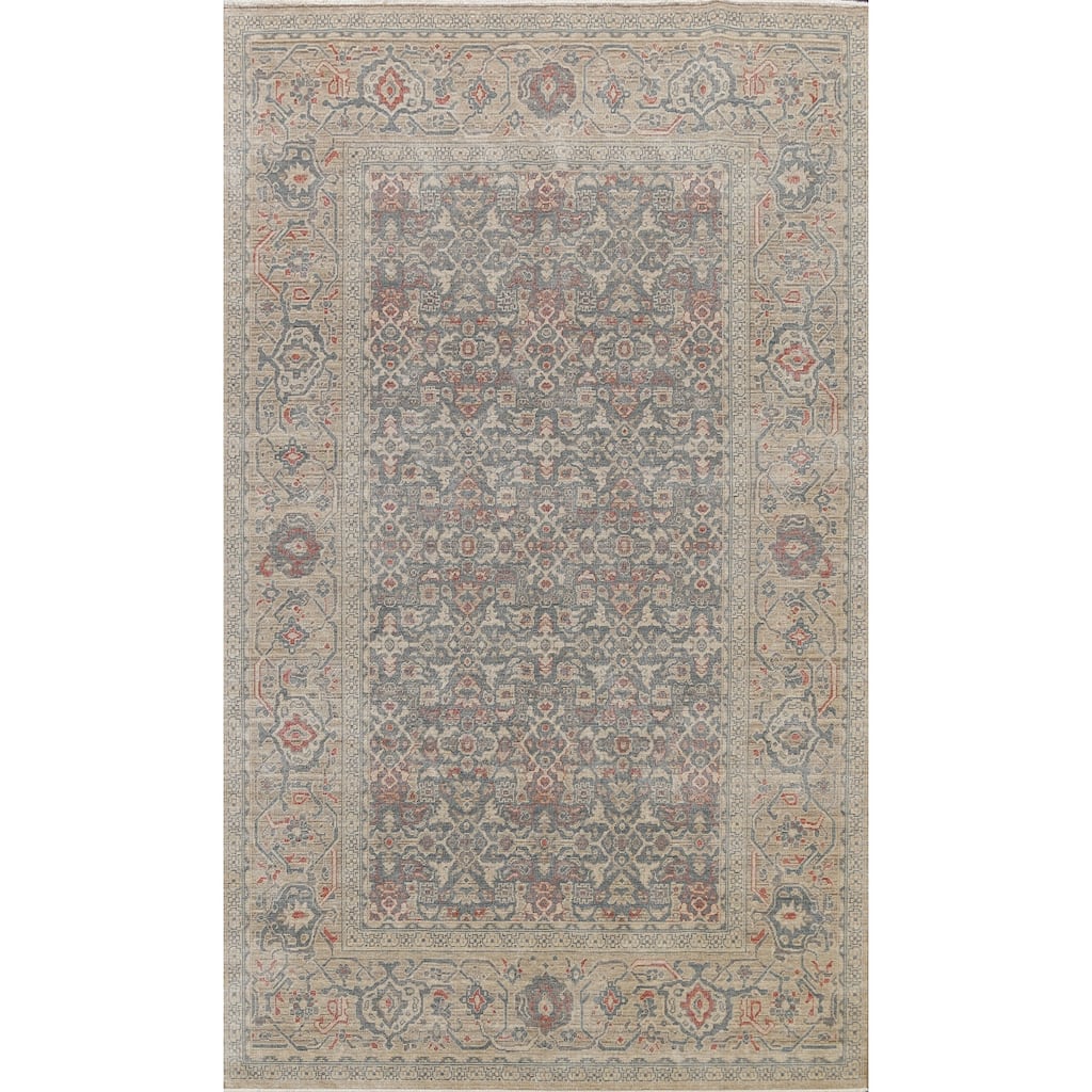 Geometric Traditional Ziegler Turkish Area Rug Wool Carpet - 6'7" x 9'10"