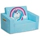preview thumbnail 10 of 22, Delta Children Cozee Flip-Out Chair - 2-in-1 Convertible Chair to Lounger for Kids Blue Unicorn