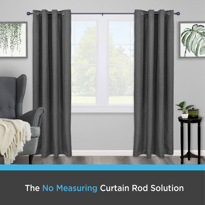 Kenney® Fast Fit™ Carlin 5/8" No Measure Curtain Rod, 36-66", Matte Black