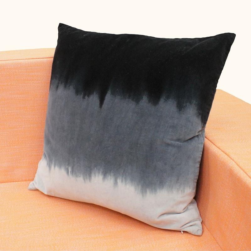 Jiti Decorative Accent Indoor Modern Ombre Abstract Patterned Velvet Throw Pillows Cushions for Sofa Chair 20 x 20 - Black\White