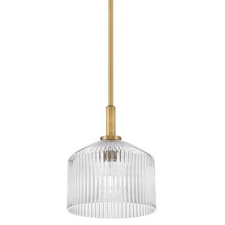 Lark 83727 Lisette 1 Light 9" Wide Mini Pendant with Ribbed Glass
