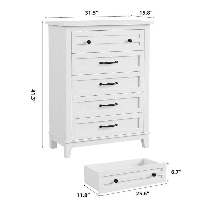 41.3" Tall Vertical Drawer Dresser, with Large Storage