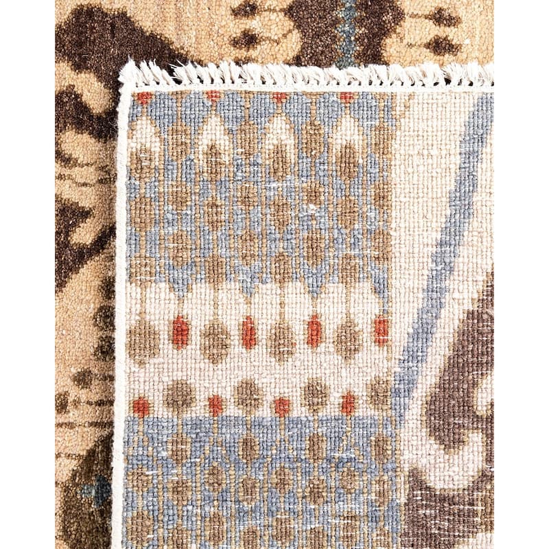 Ikat One-of-a-Kind Hand-Knotted Area Rug, Ivory - 9' 1" x 12' 3"