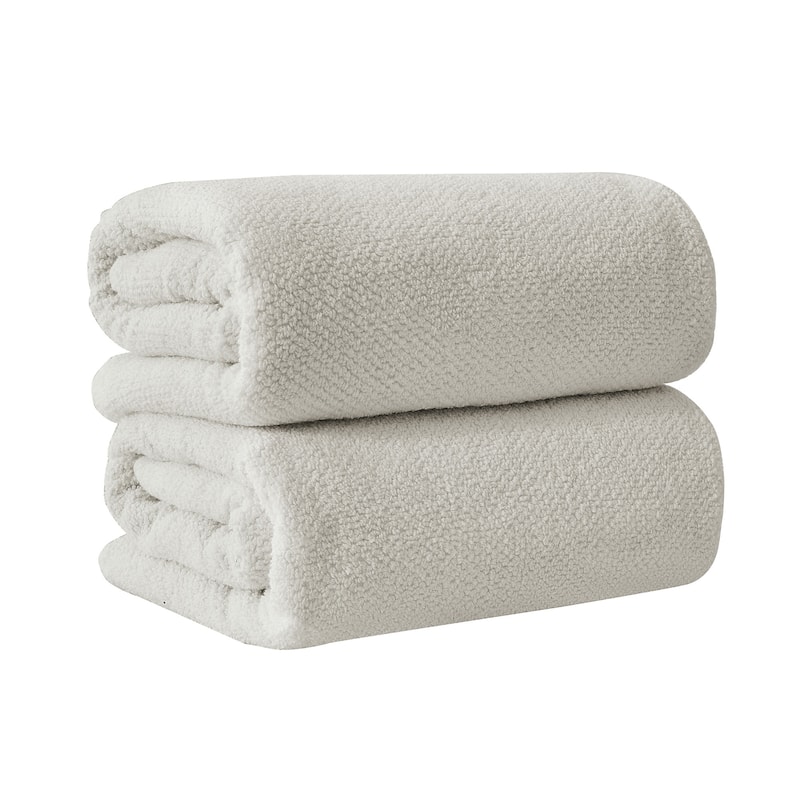 100% Cotton Acacia Collection Ultra Absorbant Popcorn Bath Towels - Bath Sheet (Pack of 2) - Light Grey