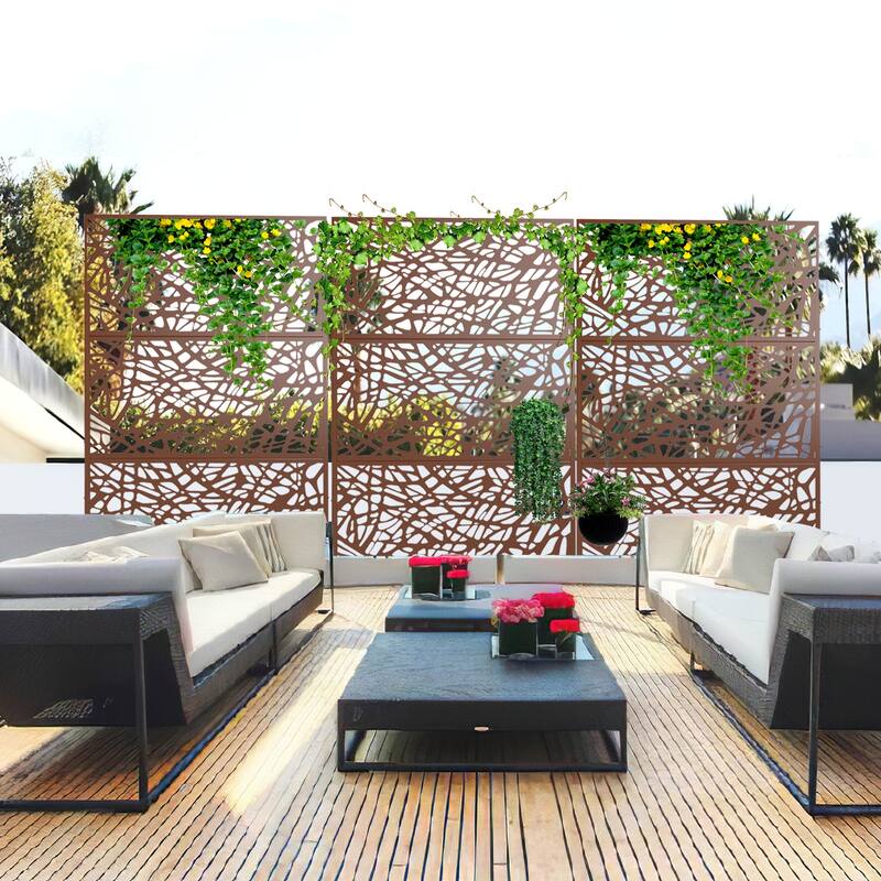 Privacy Screen Free Standing Net - 72*47 - Rust