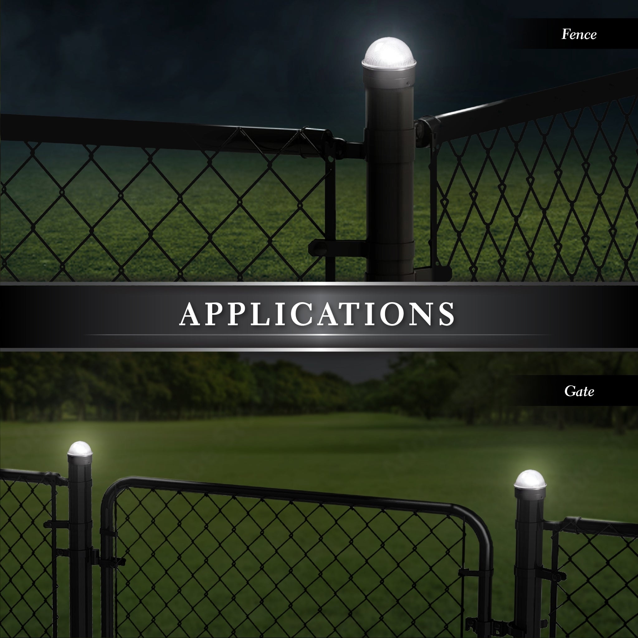 Classy Caps Black Chain Link Summit Solar Post Cap (2 Pack)